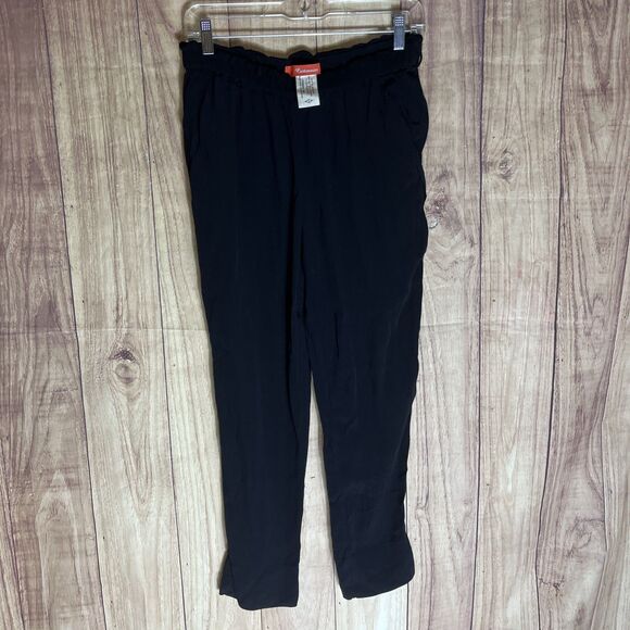 Anthropologie Cartonnier Woman Pants Size Small Black Waist Cuff 4 Pockets - Picture 1 of 11
